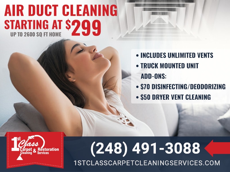 Air Duct Cleaning for $299